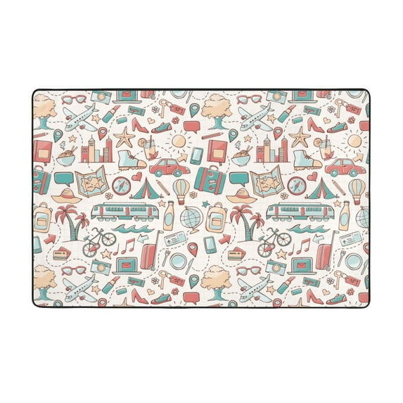 summer life A Shaggy Area Rug, Rugs for Living Room Bedroom Non Slip Door Mat Indoor Carpet Machine Washable Nursery Home Decor Floor Mats for Entryway 60x39in-#