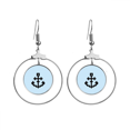 thumbnail image 1 of summer sail sailors ship earrings dangle hoop jewelry drop circle, 1 of 3