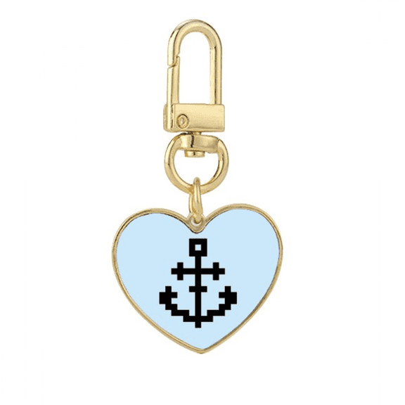 summer sail sailors ship gold heart keychain metal keyring holder