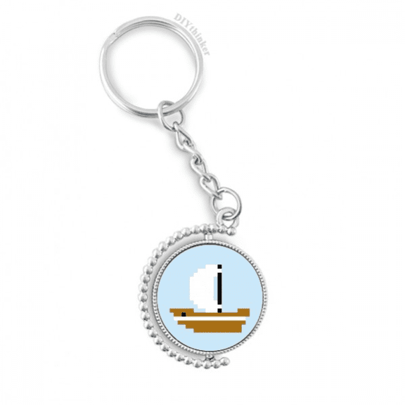 summer sail ship sea rotatable keyholder disc accessories chain clip