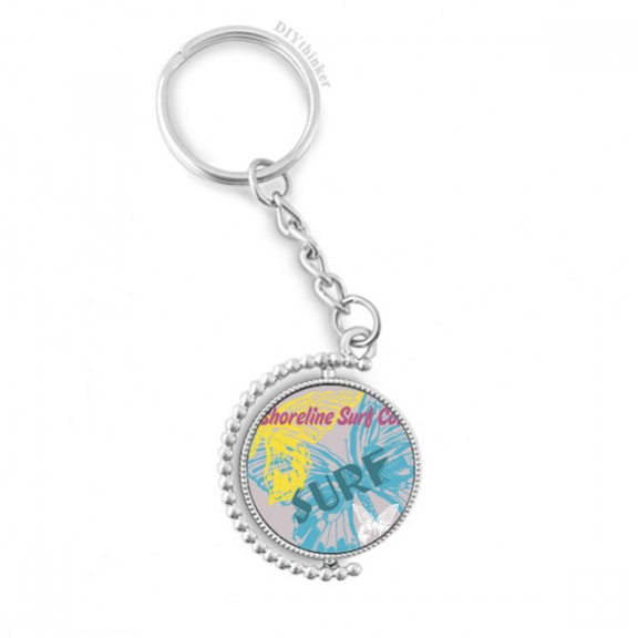 summer shoreline surf rotatable keyholder disc accessories chain clip