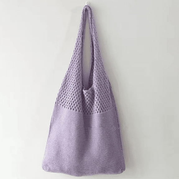 summer spring acrylic bag knitted hollow out boho shoulder bag women lady solid color gift tote bag