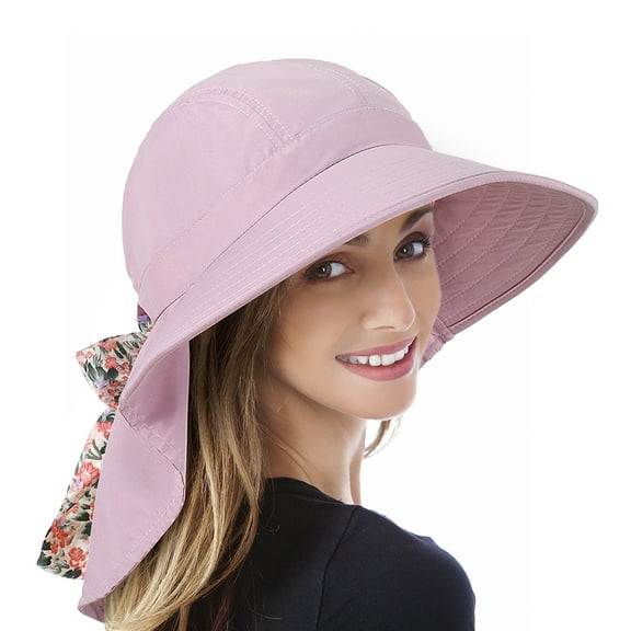 sun blocker women's travel sun hat upf 50  large brim beach neck flap hat