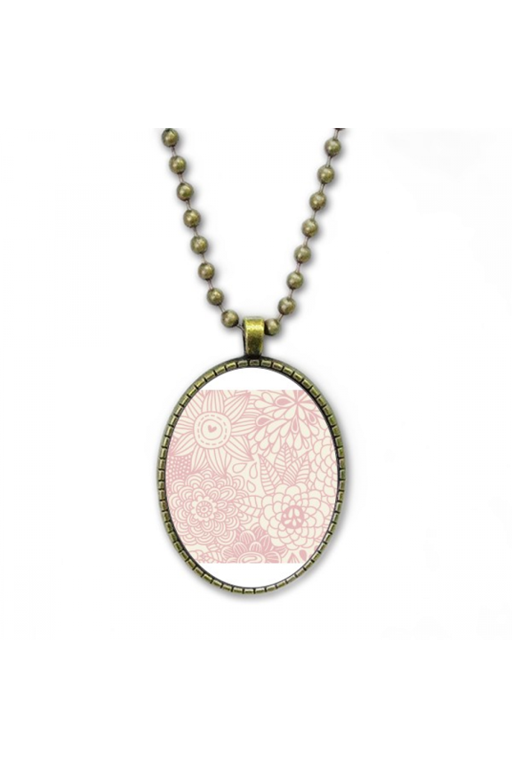 sun flower line paint necklace vintage chain bead pendant jewelry collection