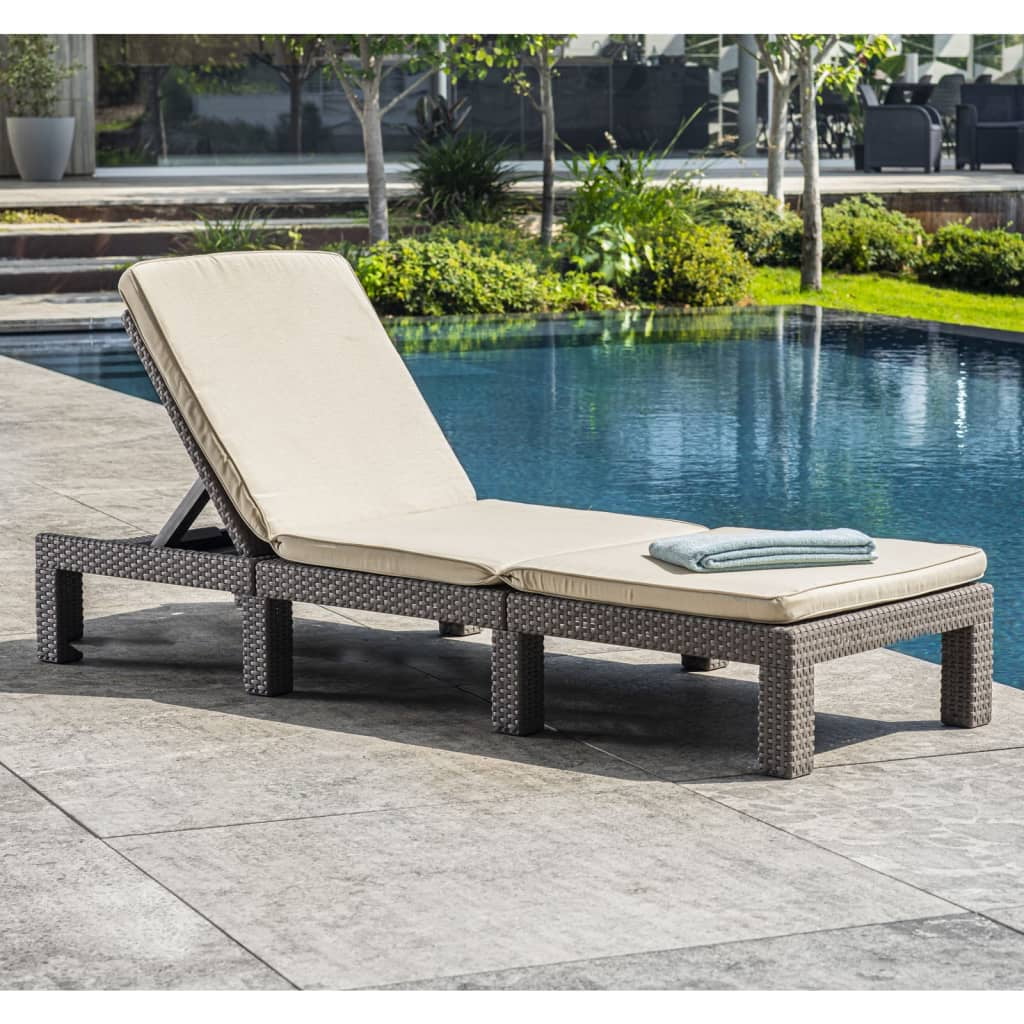 sun lounger with cushion Daytona Cappuccino