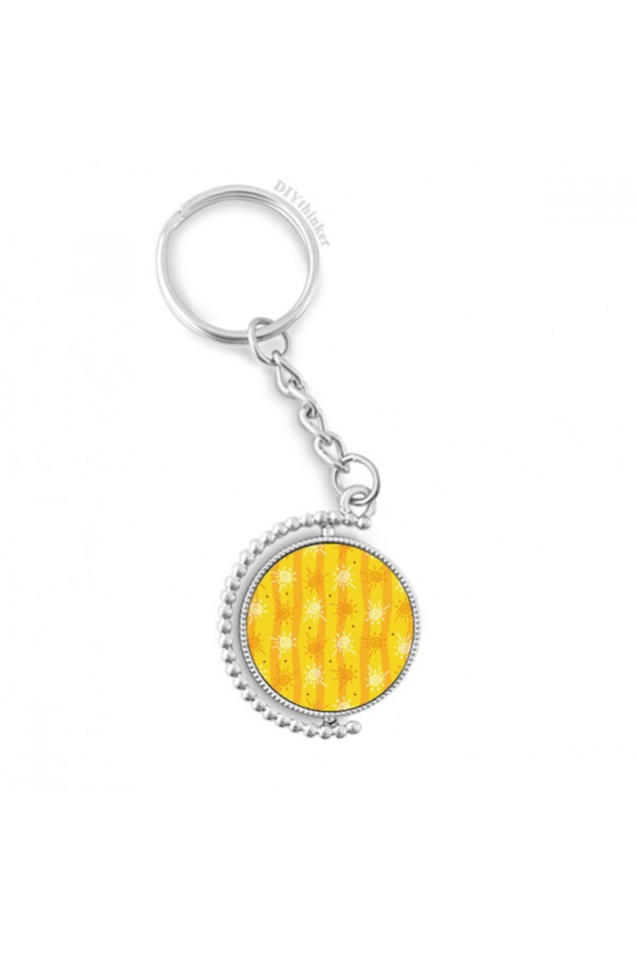 sun sunshine hand painting river rotatable keyholder disc accessories chain clip