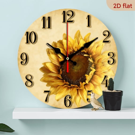sunflower.1 pc wall clock.Accurate timing, frameless design, simple and elegant. Silent movement, silent walking, healthy sleep every day,10*10inch.