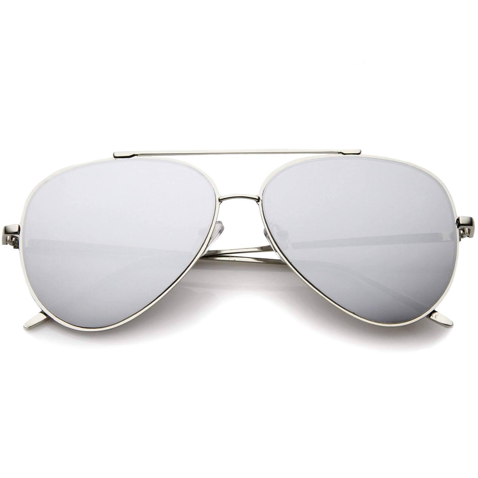 Silver Reflective Aviator Sunnies Sunglasses Good Vibrations - Aviator Silver Frame Prescription  main image 4