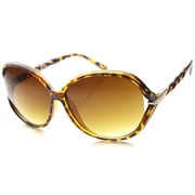 sunglassLA Female Oversize Open Temple Twist Gradient Lens Butterfly Sunglasses 62mm Tortoise-Gold / Amber - 62mm