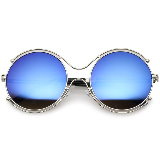 sunglassLA Female Oversize Wire Rimmed Temple Cutout Colored  display picture 2