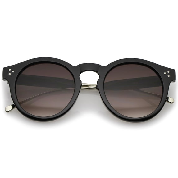 sunglassLA - Metal Temple Keyhole Bridge Neutral-Colored Lens P3 Round Sunglasses 50mm - 50mm