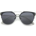 thumbnail image 1 of sunglassLA - Modern Fashion Ultra Slim Wire Rimless Flat Lens Pantos Sunglasses - 58mm, 1 of 4