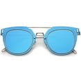 thumbnail image 1 of sunglassLA - Modern Ultra Slim Wire Frame Mirrored Flat Lens Pantos Sunglasses - 58mm, 1 of 4
