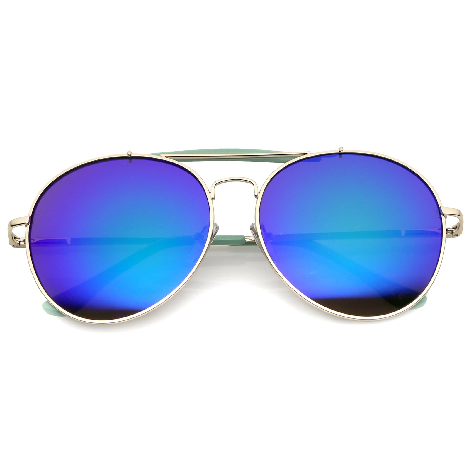 sunglassLA - Oversize Double Nose Bridge Round Colored  display picture 1