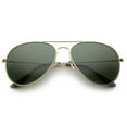 thumbnail image 1 of sunglassLA Unisex Classic Brow Bar Full Metal Frame Green Lens Aviator Sunglasses (Gold / Green) - 60mm, 1 of 4