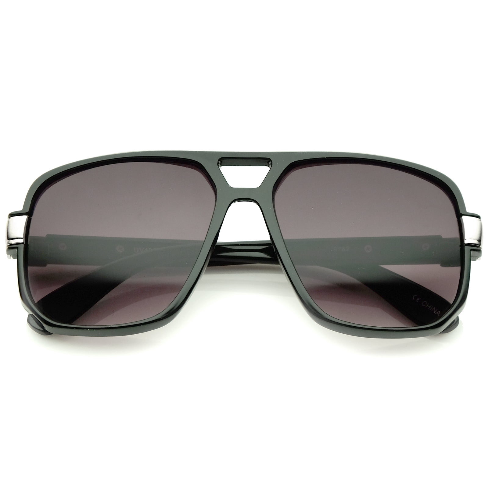 sunglassLA Unisex Classic Flat Top Metal Accented Temples 
