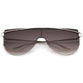 thumbnail image 1 of sunglassLA Unisex Futuristic Rimless Metal Crossbar Nuetral Colored Mono Lens Shield Sunglasses 64mm (Silver / Lavender) - 65mm, 1 of 4
