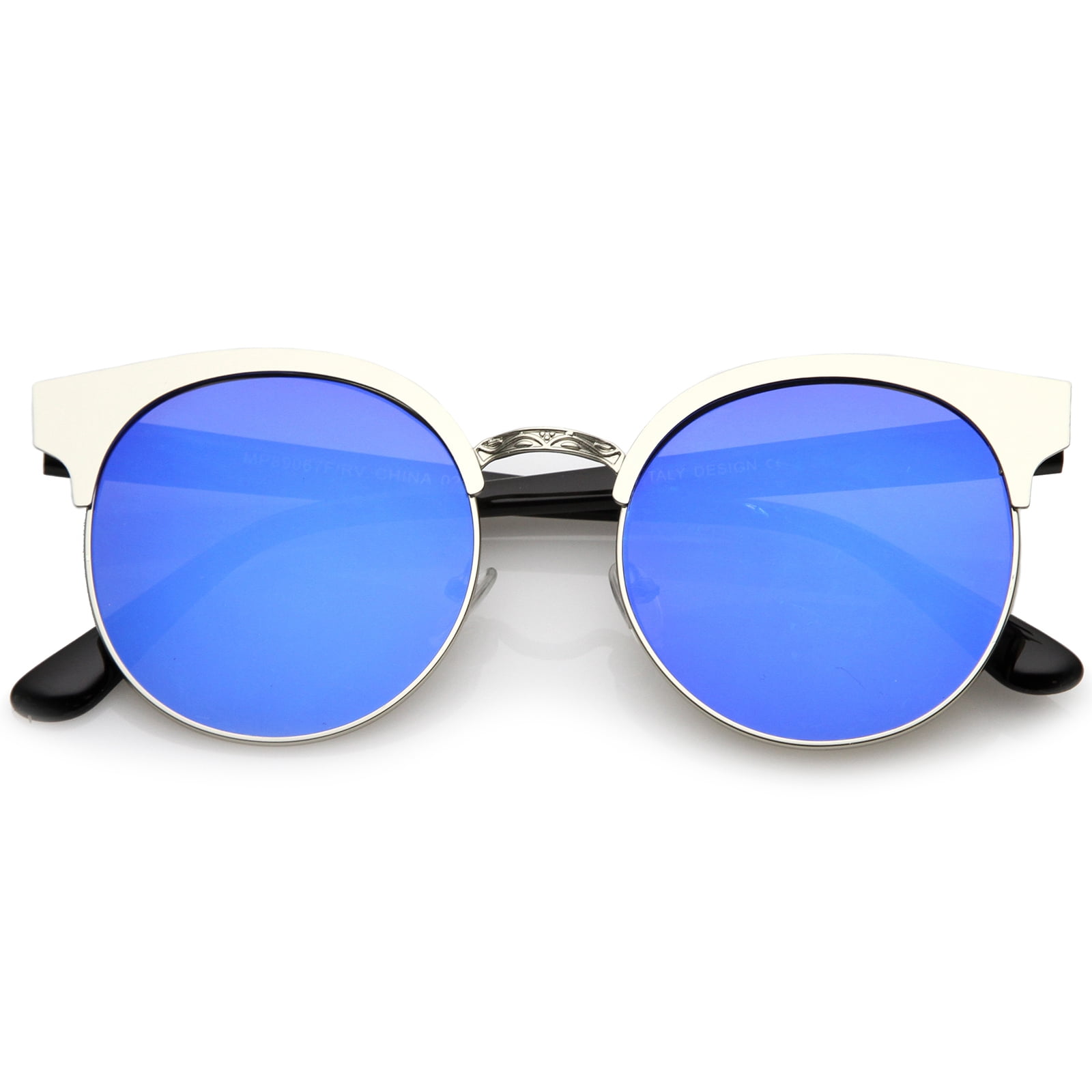 sunglassLA Unisex Modern Horn Rimmed Colored Mirror Flat 