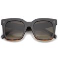 thumbnail image 1 of sunglassLA Unisex Modern Two-Toned Bold Frame Square Horn Rimmed Sunglasses (Black-Tortoise Fade / Lavender) - 50mm, 1 of 4