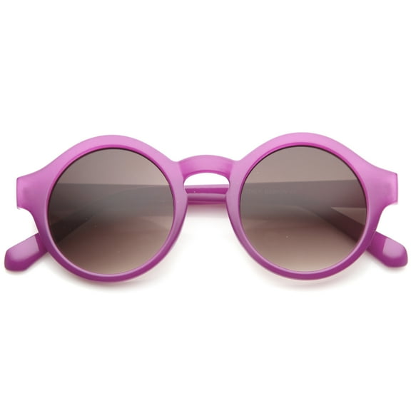 sunglassLA Unisex Retro 70s Fashion Pastel Color Horn Rimmed Round Sunglasses (Purple / Lavender) - 47mm