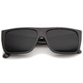thumbnail image 1 of sunglassLA Unisex Retro Flat Top Wide Temple Eazy E Style Rectangle Sunglasses 57mm (Tortoise / Smoke) - 57mm, 1 of 4