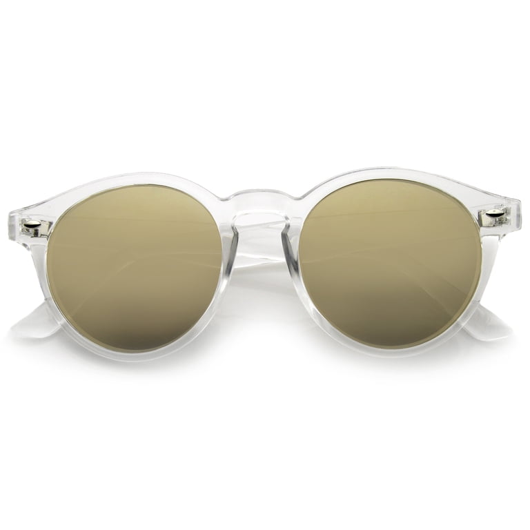 sunglassLA Unisex Retro Translucent Frame Color Mirror Lens  display picture 3