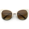 thumbnail image 1 of sunglassLA Unisex Women's Bold Metal Frame Cutout Gradient Lens Cat Eye Sunglasses (Gold-Gold / Amber) - 59mm, 1 of 4