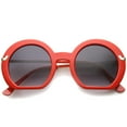 thumbnail image 1 of sunglassLA Unisex Women's High Fashion Flat Bottom Oversize Round Sunglasses (Red / Lavender) - 50mm, 1 of 4