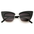 thumbnail image 1 of sunglassLA Unisex Women's High Fashion Half Frame Bold Square Cat Eye Sunglasses (Black / Lavender) - 50mm, 1 of 4