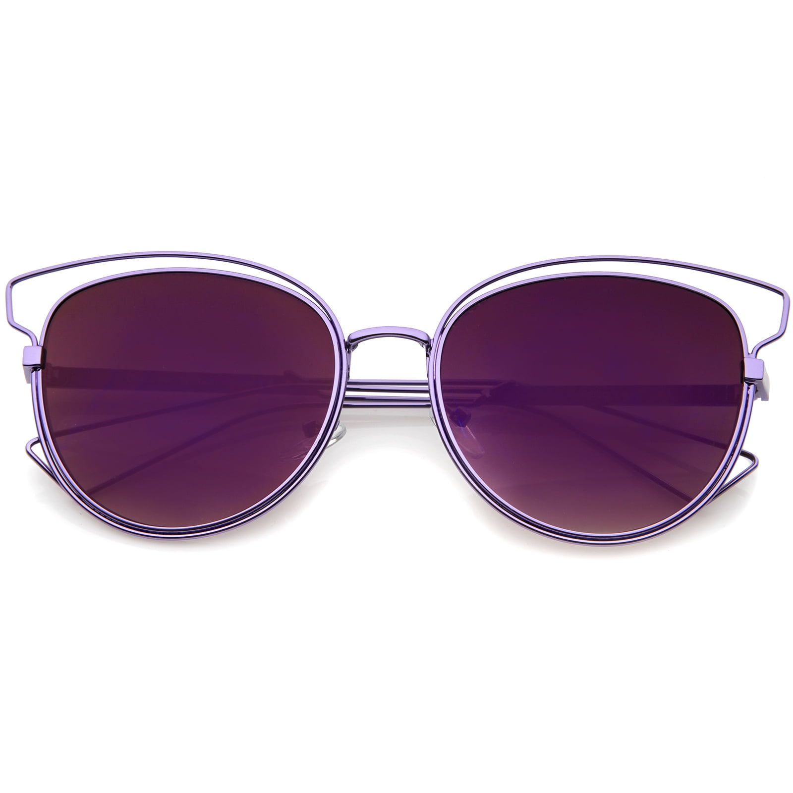 sunglassLA Unisex Womens Fashion Open Metal Frame Iridescent 