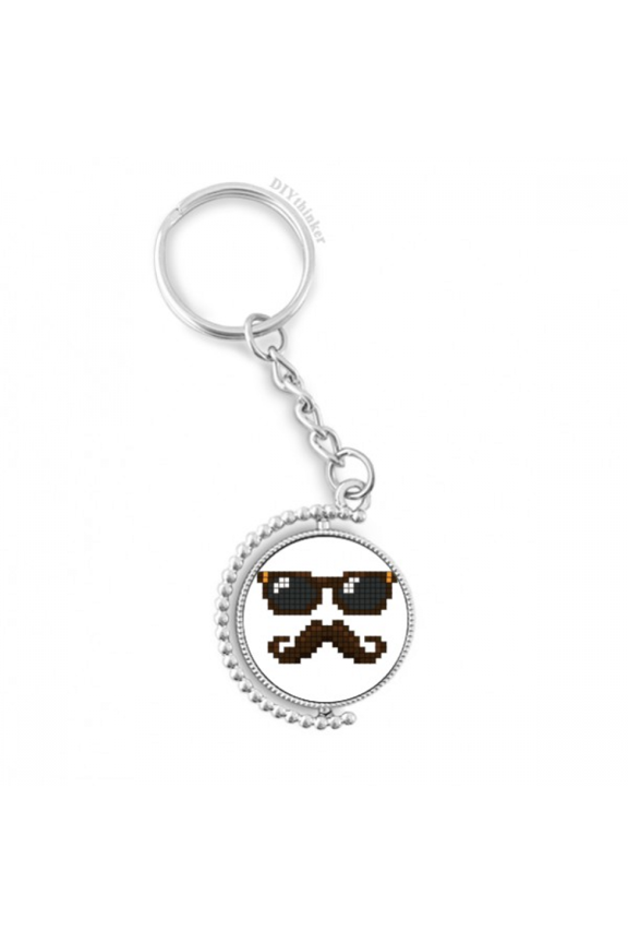 sunglasses beard man rotatable keyholder disc accessories chain clip
