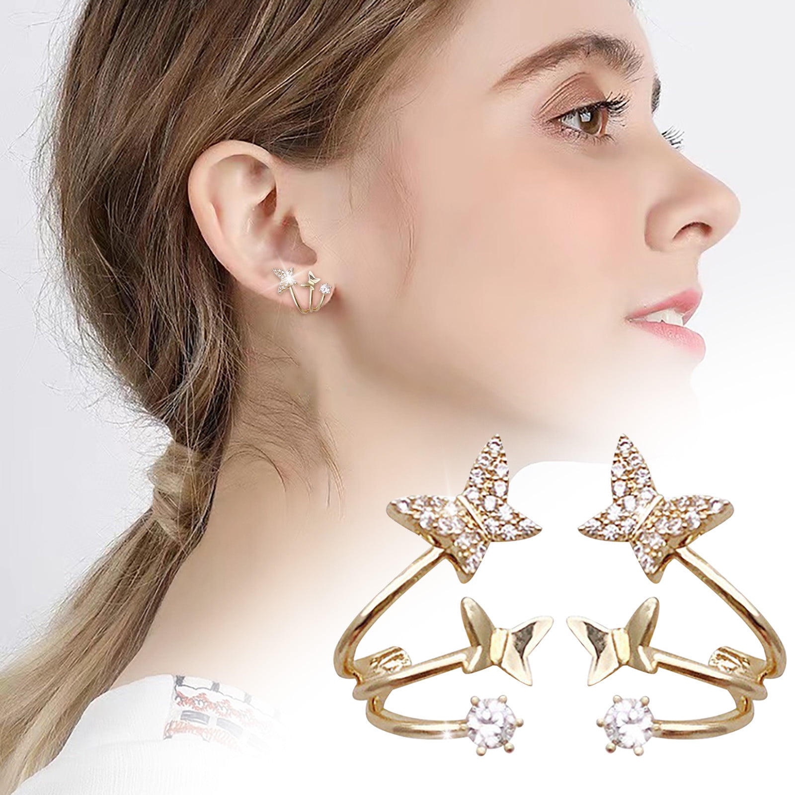 10K Solid Yellow Gold Womens Diamond Heart Stud Earrings 0.32 Ctw – Avianne  Jewelers