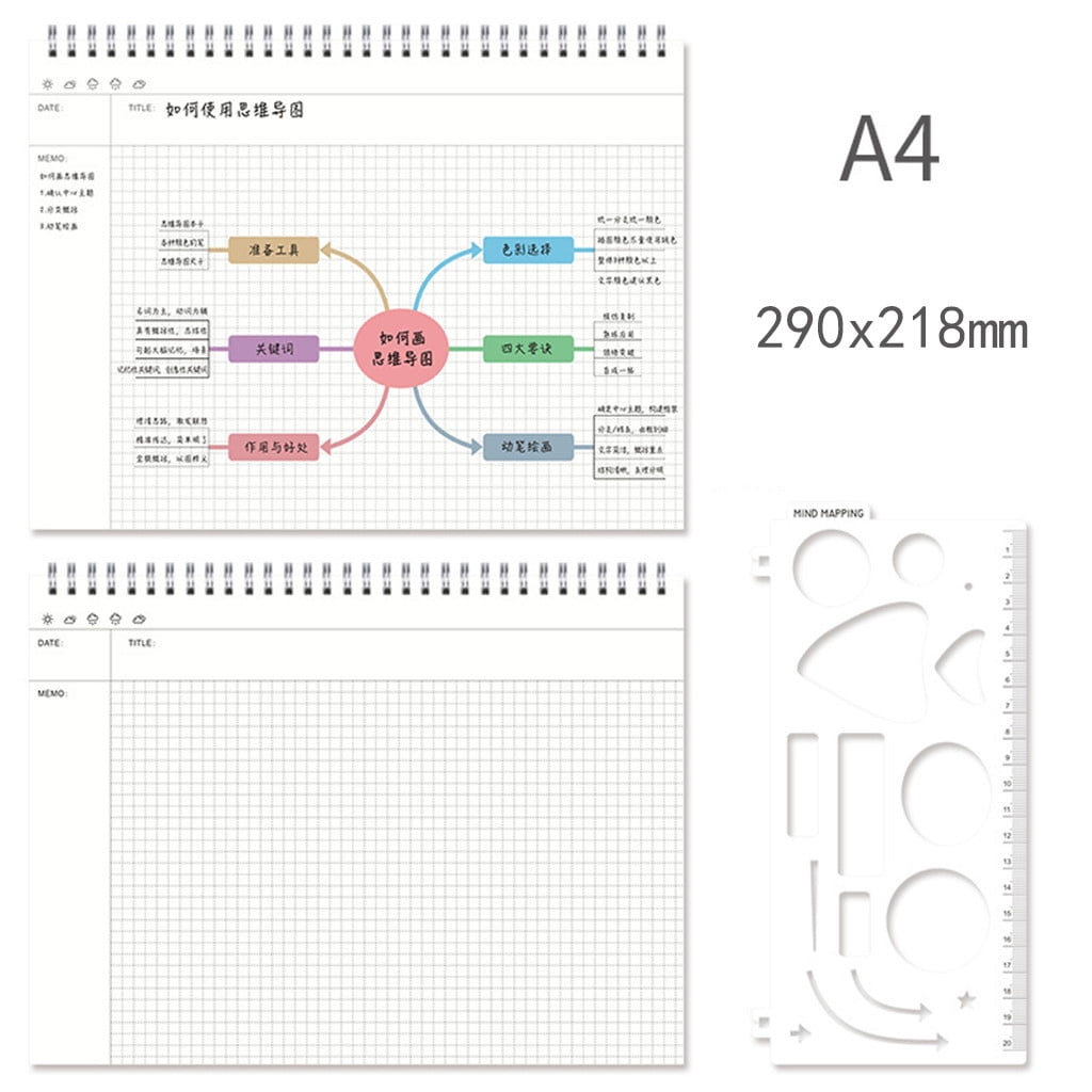 sunhillsgrace notebook wide ruled wirebound spiral notebook, 80 sheet