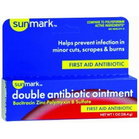 sunmark First Aid Antibiotic Ointment 1 Ounce Tube, 49348027472 - SOLD BY: PACK OF ONE
