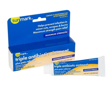 sunmark First Aid Antibiotic with Pain Relief, 1 oz. Tube, 1 Count