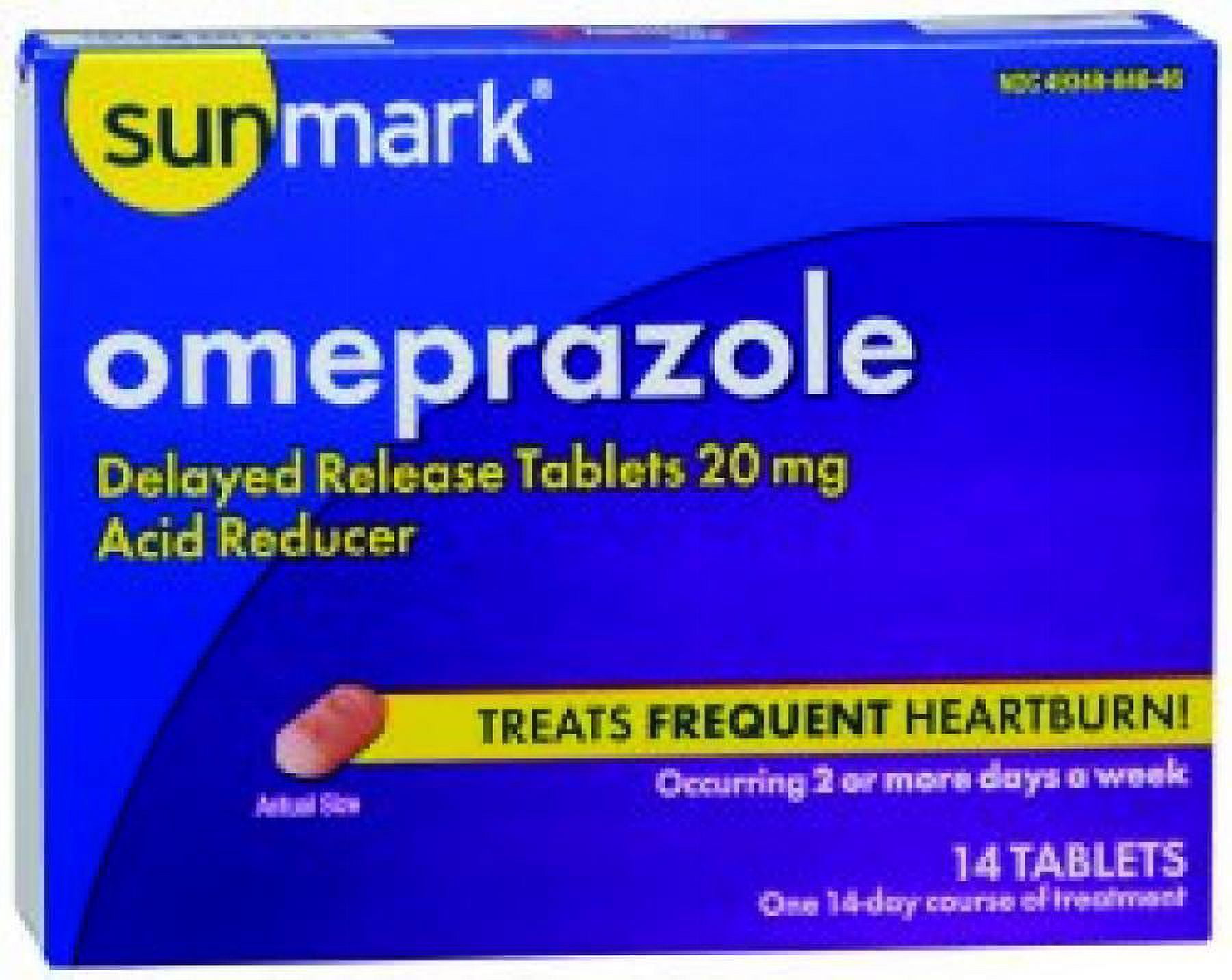 sunmark Omeprazole Antacid DelayedRelease Tablet 20 mg, 14 Tablets per