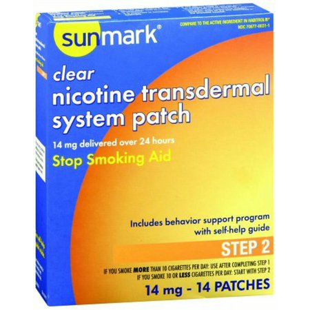 sunmark Stop Smoking Aid, 14 mg, Strength Transdermal Patch, Box of 14