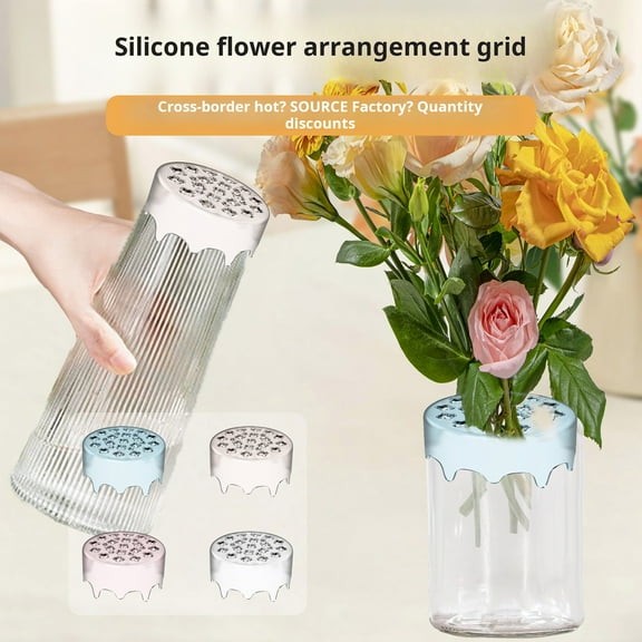 sunsanly 1/2Pcs Silicone Flower Arrangement Holder Reusable DIY Vase Bouquet Spiral Ikebana Stem Holder Floral Arranger Grid Plant Fixation Tool