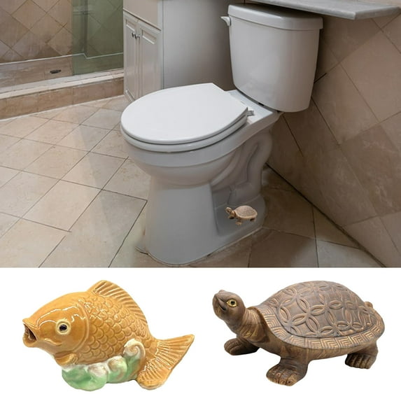 sunsanly 1/2Pcs Toilet Bolt Covers Fish Tortoise Toilet Floor Bolts Resin Toilet Floor Bolt Caps Cute Decorative Ocean Easy Installation Theme Bathroom Replacement Parts
