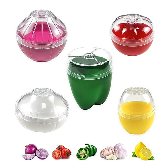 sunsanly 1/5 Pcs Fridge Vegetable Crisper Box Detailed Vegetable Fruit Shape Fruit Storage Container Home Kitchen Easy Twist Seal Food Freshness Keeper