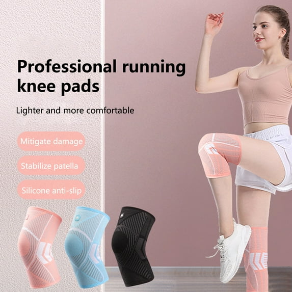 sunsanly 1 Pair Knee Pad Anti-slip Vibration Damping High Elasticity Knee Protection Nylon Sports Protective Gear Knee Pad Sports Protective Gear