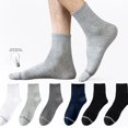 thumbnail image 1 of sunsanly 1 Pair Men Cotton Socks Mid-tube No Odor Striped Solid Color High Elasticity Anti-slip Breathable Soft Sweat-absorption Anti-shrink Sports Fall Winter Socks, 1 of 8