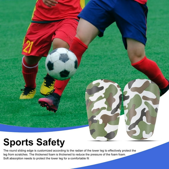 sunsanly 1 Pair Mini Soccer Shin Guards Camouflage Anti-slip Kids Teens Adults Players Miniature Shin Pads Protectors Football Games Protective Equipment