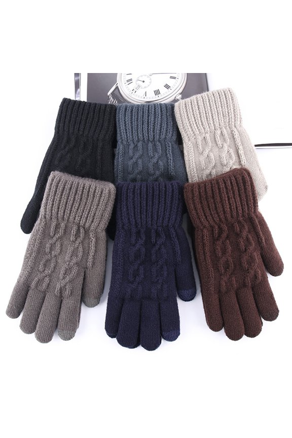 1 Pair Unisex Winter Gloves Five Finger Thick Heat Retention Anti slip Soft Cold proof High Elastic Wrist Cycling Riding Gloves