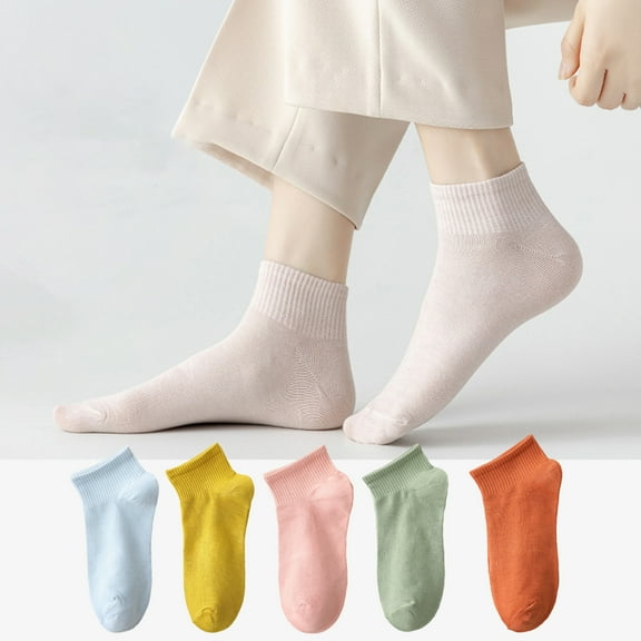 sunsanly 1 Pair Women Ankle Socks No Odor Solid Color Candy Color High Elasticity Anti-slip Breathable Soft Sweat-absorption Anti-shrink Sports Cotton Socks