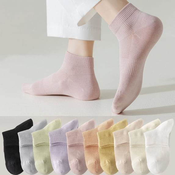 sunsanly 1 Pair Women Socks Hollow Mesh Mid-tube No Odor Solid Color High Elasticity Anti-slip Breathable Soft Sweat-absorption Anti-shrink Sports Cotton Socks
