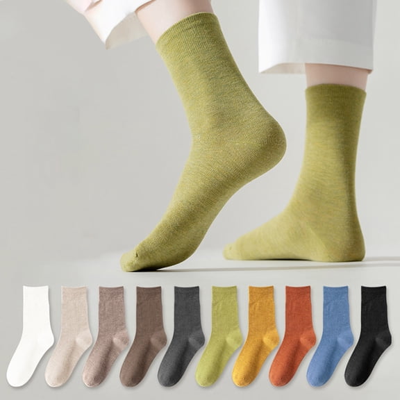 sunsanly 1 Pair Women Socks Mid-tube No Odor Casual Solid Color High Elasticity Anti-slip Breathable Soft Sweat-absorption Anti-shrink Sports Jogging Socks