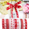 thumbnail image 1 of sunsanly 1 Roll 10mm DIY Ribbon Anti-fading Elegant Love Heart Pattern Trims Printed Grosgrain Ribbon Festival Decoration, 1 of 1