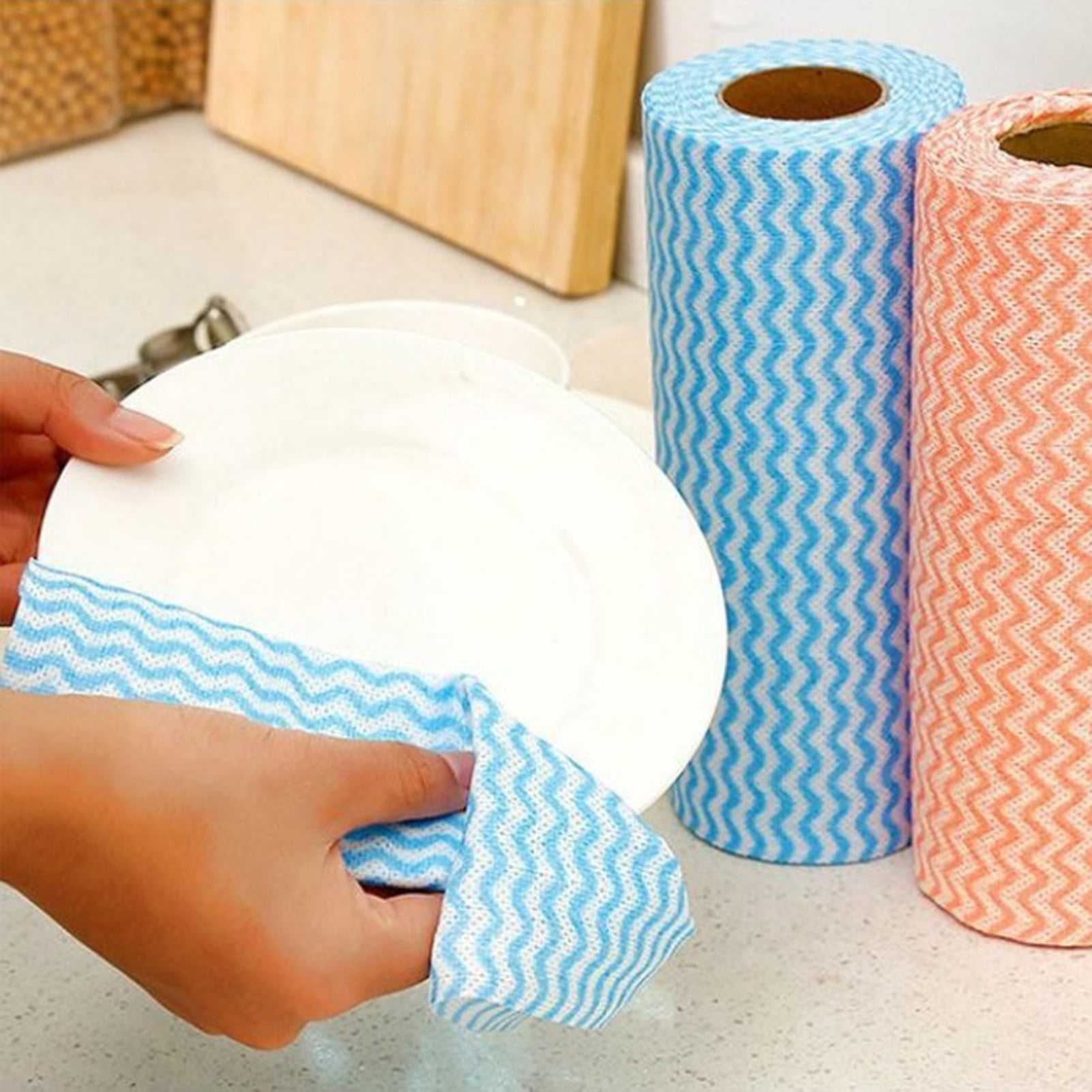 sunsanly 1 Roll Dish Cloth Single-use Lint Free Absorbent Non Woven ...