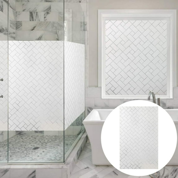 sunsanly 1 Roll Static Frosted Window Film Privacy Protection Removable UV Sun Blocking Glass Covering Cling Home Office Bathroom Door Decorative Film